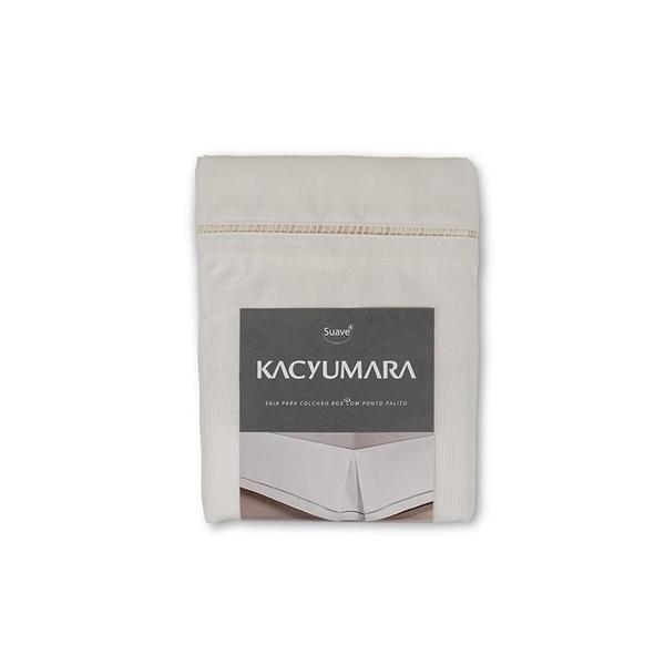 Saia Para Colchão Box Ponto Palito King Perola - Kacyumara Imagem de Saia Para Colchão Box Ponto Palito King Perola - Kacyumara