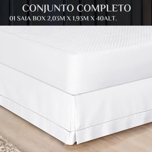 Imagem de Saia Pra Cama King Size Algodao Em Ponto Palito Percal 180