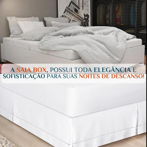 Imagem de Saia Pra Cama Queen Casal Luxuosa 100% Algodao Ponto Palito