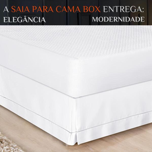 Imagem de Saia Pra Cama Queen Casal Luxuosa 100% Algodao Ponto Palito