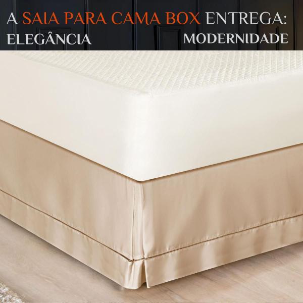 Imagem de Saia Pra Cama Queen Size Luxuosa 100% Algodao Ponto Palito