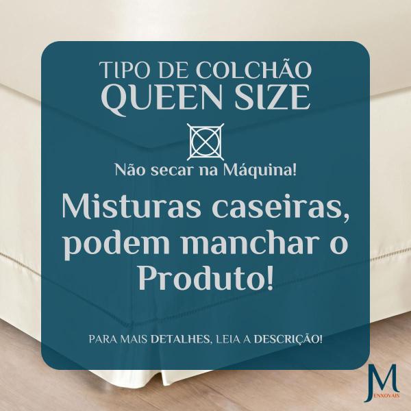 Imagem de Saia Pra Cama Queen Size Luxuosa 100% Algodao Ponto Palito