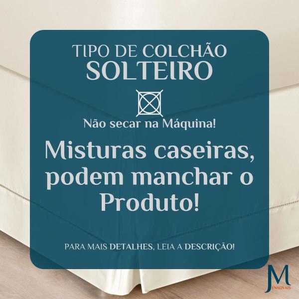 Imagem de Saia Pra Cama Solteiro Luxuosa 100% Algodao Ponto Palito