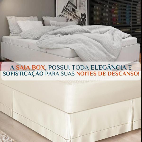 Imagem de Saia Pra Cama Solteiro Luxuosa 100% Algodao Ponto Palito