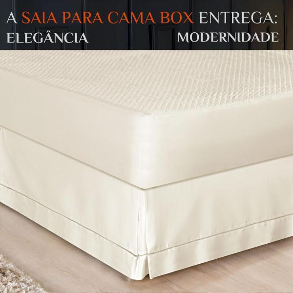 Imagem de Saia Pra Cama Solteiro Luxuosa 100% Algodao Ponto Palito