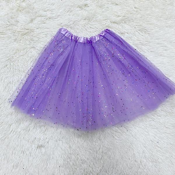 Imagem de Saia Tule Para Adulto Ou Adolecente Glitter Brilho 40 cm Fantasia Carnaval  HF69602