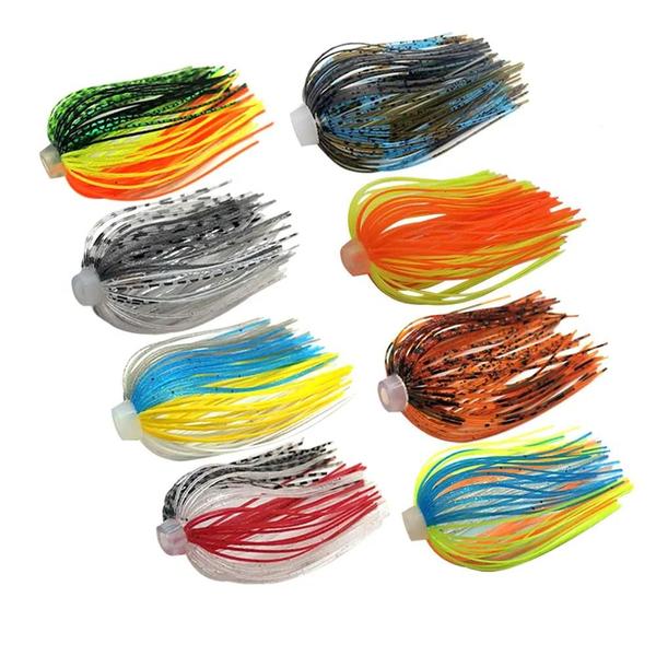 Imagem de Saias de Silicone para Pesca - 5 Pacotes com 64mm, 88 Fios e Buraco Elástico