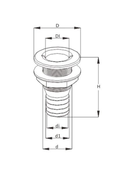 Saída De Costado ABS Reta Bomba De Porão 3/4" Capa Cromada - NOSTER Imagem de Saída De Costado ABS Reta Bomba De Porão 3/4" Capa Cromada
