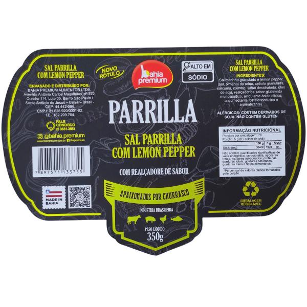 Sal de Parrilla Completo Sabor Chimichurri Churrasco 6 Unidades 350g Bahia Premium Imagem de Sal de Parrilla Completo Sabor Chimichurri Churrasco 6 Unidades 350g Bahia Premium