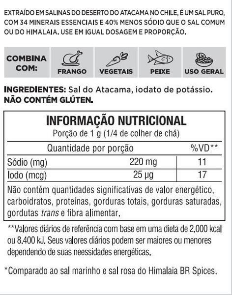 Sal do Atacama Fino BR Spices 100g Imagem de Sal do Atacama Fino BR Spices 100g
