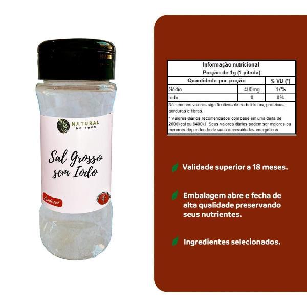 Imagem de Sal Grosso Gourmet Sem Iodo Kit 4 Pote Com Dosador 130G