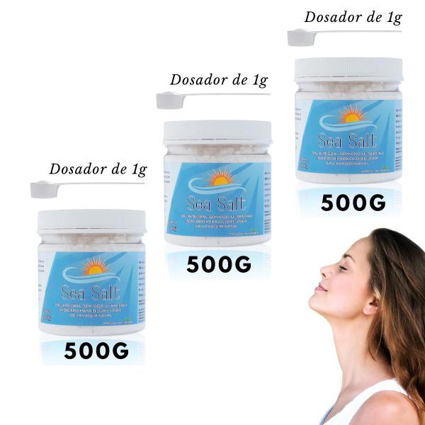 Imagem de Sal Lavagem Nasal Sem Iodo Kit 3 Unidades 500g Cada (1,5Kg)