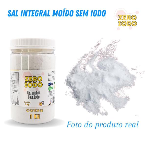 Sal Marinho Integral Moído Sem Iodo C/ 2 Un 1Kg (Total 2Kg) - Zero Iodo Imagem de Sal Marinho Integral Moído Sem Iodo C/ 2 Un 1Kg (Total 2Kg)
