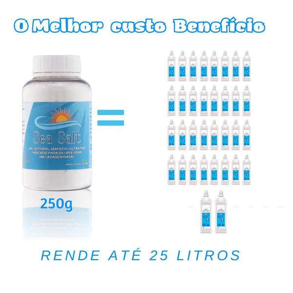 Imagem de Sal Para Lavagem Nasal 250 g Sem Iodo Com Colher Dosadora