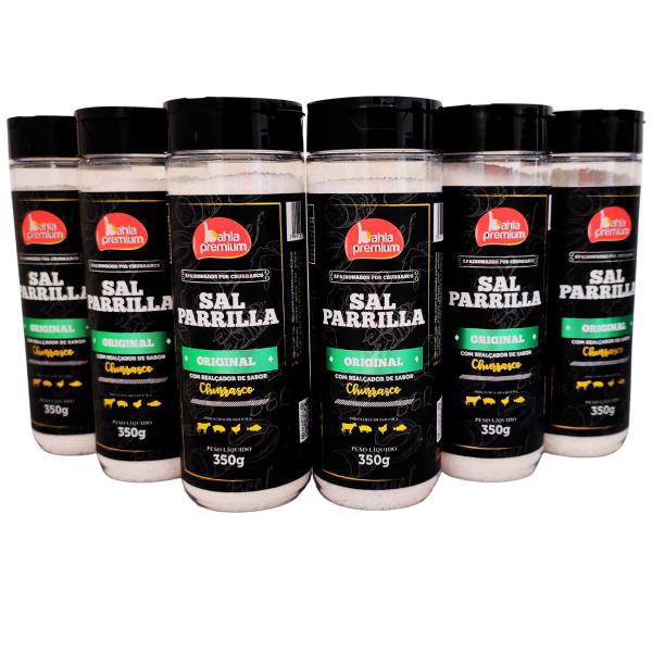 Sal Parrilla Kit 6 unidades 5 Sabores Chimichurri Defumado Original Lemon Pepper Pimenta do Reino 350g Bahia Premium Imagem de Sal Parrilla Kit 6 unidades 5 Sabores Chimichurri Defumado Original Lemon Pepper Pimenta do Reino 350g Bahia Premium