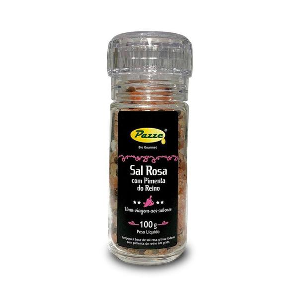 Sal Rosa com Pimenta do Reino Moedor Pazze 100g Imagem de Sal Rosa com Pimenta do Reino Moedor Pazze 100g