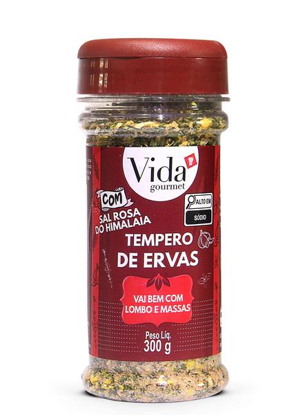 Imagem de Sal Rosa com Tempero de Ervas - Vida Gourmet - Saleiro 300g