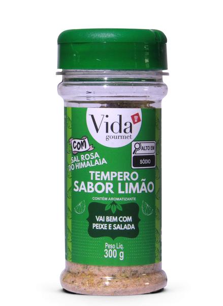 Imagem de Sal Rosa com Tempero Sabor Limão - Vida Gourmet - Saleiro 300g