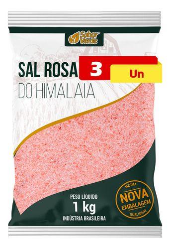 Imagem de Sal Rosa do Himalaia 3 X 1kg Sabor Verde