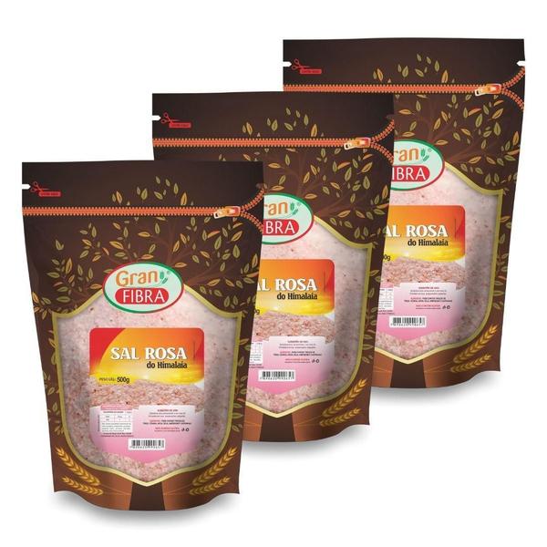 Imagem de Sal Rosa Do Himalaia Fino Granfibra 500G (Kit Com 3