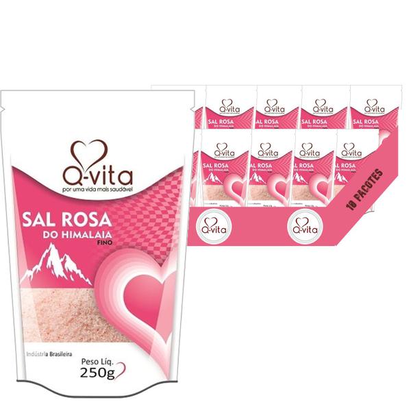 Imagem de Sal Rosa do Himalaia Fino Q-VITA 250g (10 Pacotes)