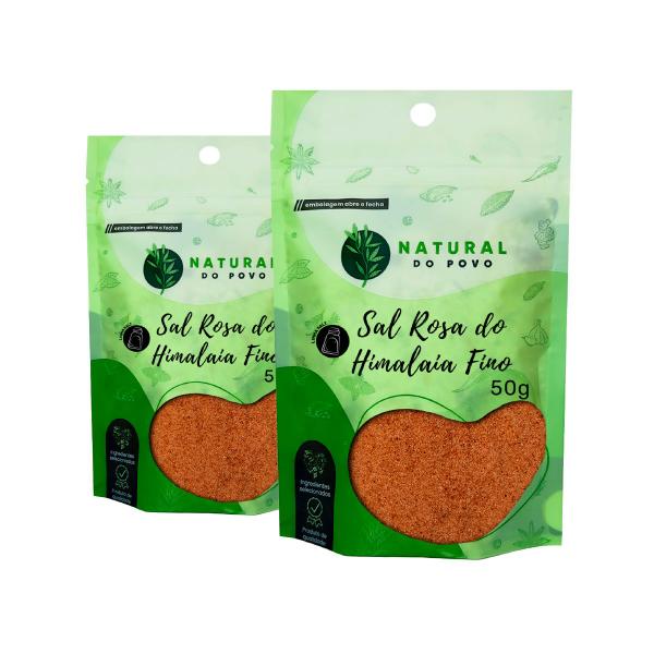 Sal Rosa Himalaia Fino Qualidade Superior Premium Kit 2 Pouch 100g - Natural do Povo Imagem de Sal Rosa Himalaia Fino Qualidade Superior Premium Kit 2 Pouch 100g
