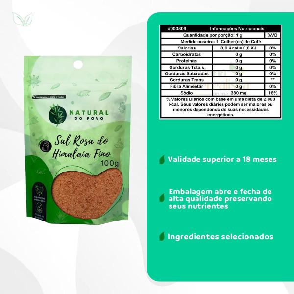 Sal Rosa Himalaia Fino Qualidade Superior Premium Kit 2 Pouch 100g - Natural do Povo Imagem de Sal Rosa Himalaia Fino Qualidade Superior Premium Kit 2 Pouch 100g