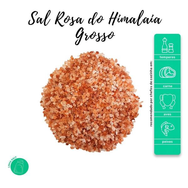 Imagem de Sal Rosa Himalaia Grosso 100% Natural Pouch Kit 3 100G