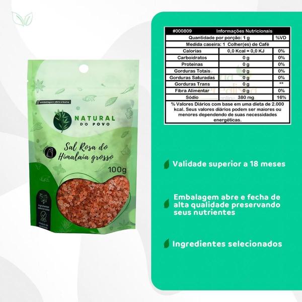 Imagem de Sal Rosa Premium 100% Natural Do Himalaia Grosso Pouch 100G