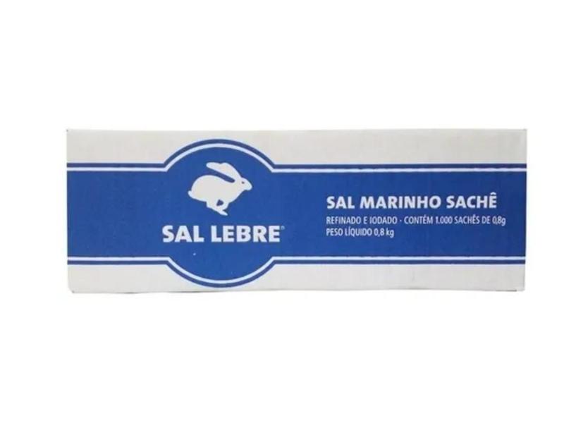 Sal Sachê Lebre Refinado 0,8g - 3000 Unidades Imagem de Sal Sachê Lebre Refinado 0,8g - 3000 Unidades