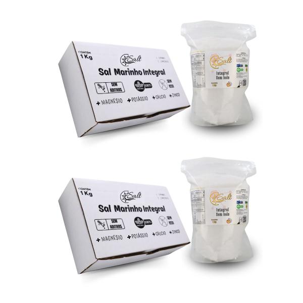 Sal Sem Iodo Integral 100% Natural Ultrafino 1kg Com 2 Unidades - Salt Imagem de Sal Sem Iodo Integral 100% Natural Ultrafino 1kg Com 2 Unidades