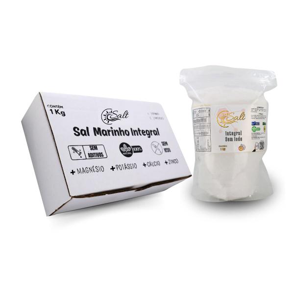 Sal Sem Iodo Integral 100% Natural Ultrafino 1kg Com 2 Unidades - Salt Imagem de Sal Sem Iodo Integral 100% Natural Ultrafino 1kg Com 2 Unidades