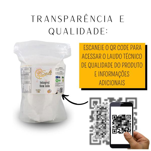 Imagem de Sal Sem Iodo Integral 100% Natural Ultrafino 1kg Sem Glúten