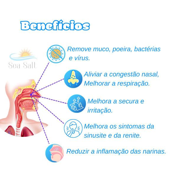 Imagem de Sal Sem Iodo Lavagem Nasal Ultra Fino Sachê Com 120 Unidades