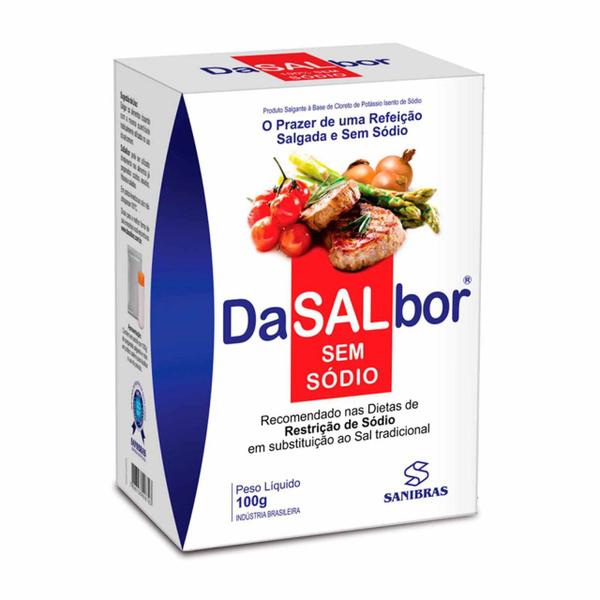 Imagem de Sal sem sódio dasalbor 100 grs para Hipertensos Sanibrás