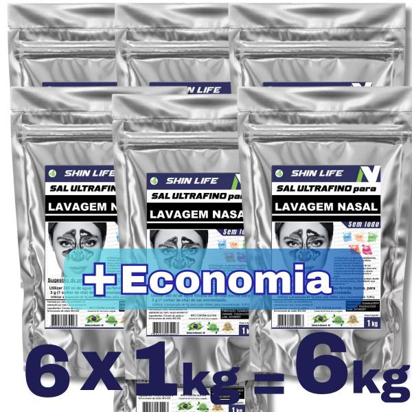 Imagem de Sal Ultrafino Sem Iodo Para Lavagem Nasal 6kg (6un X 1kg)