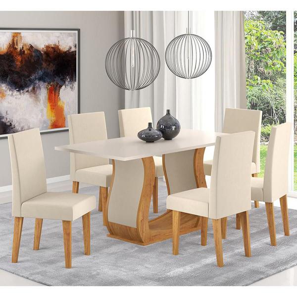 Imagem de Sala de Jantar Camille C/6 Cad Venus Mel/Blonde/Bege