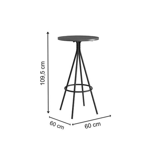 Imagem de Sala de Jantar Completa 1575 Aço c/ Tampo Madeirado 60cm e 2 Banquetas 1747 Rose/Freijó - Areia/Caramelo - Carraro