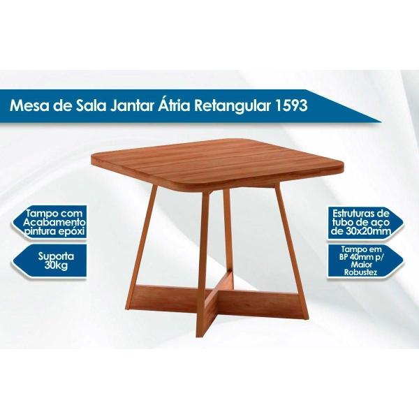 Imagem de Sala de Jantar Completa Átria 1593 Aço c/ Tampo Madeirado 90x90cm e 4 Cadeiras Lira Rose/Freijo/Nogal - Rose/Areia - Caramelo - Carraro