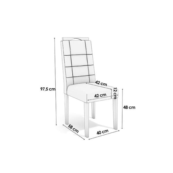 Imagem de Sala de Jantar Completa Graviola Tampo Madeirado c/ Vidro 90x160cm e 6 Cadeiras 2CAD150 Freijo/Off White/Vidro Off White - Eucalipto/V - Kappesberg