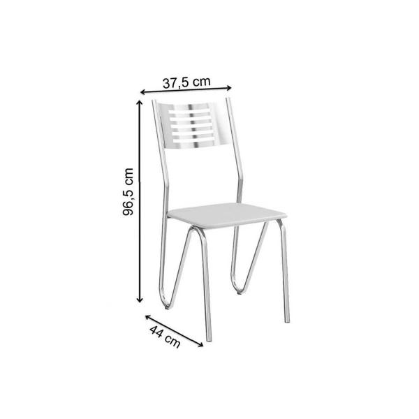 Imagem de Sala de Jantar Completa Loire c/ Tampo de Madeira 160cm + 6 Cadeiras Nápoles Cromada/Capuccino - Kappesberg