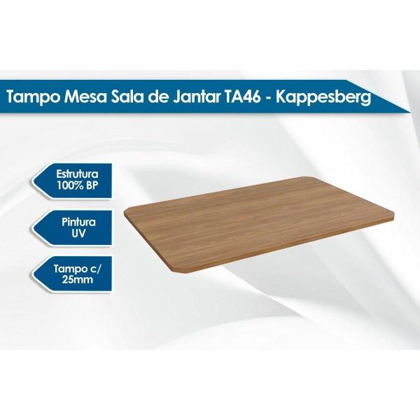 Imagem de Sala de Jantar Completa Tamisa c/ Tampo de Madeira 1,36cm + 6 Cadeiras Toronto Niquel/Bege A036 Suede Suede - Kappesberg