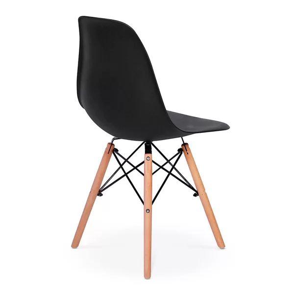 Imagem de Sala De Jantar Mesa Eames Eiffel Branca 90cm Com 4 Cadeiras Pretas