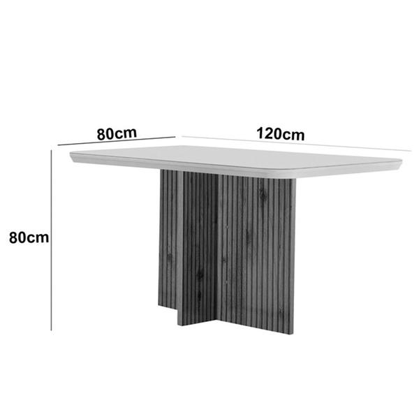 Imagem de Sala de Jantar Mesa Olímpia 120CM MDF Canto Copo com 4 Cadeiras Carol Moderna