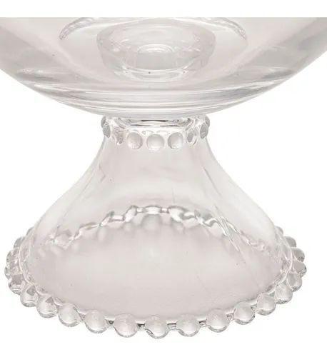 Imagem de Saladeira Com Pé Cristal Bolinhas Pearl Transp 21x19cm Wolff 28389