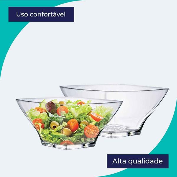 Imagem de Saladeira de Vidro Quadrada Stephanie G 2700ml - Ruvolo