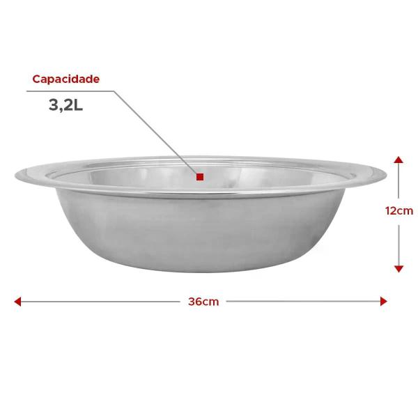 Imagem de Saladeira em Inox com Tampa de Vidro 35CM