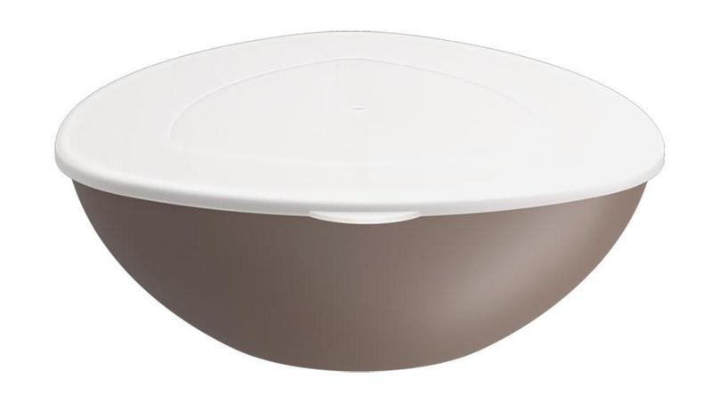 Imagem de Saladeira Essential com tampa 29,8 x 28,5 x 10,7 cm 3,5 L - Warm Gray Coza