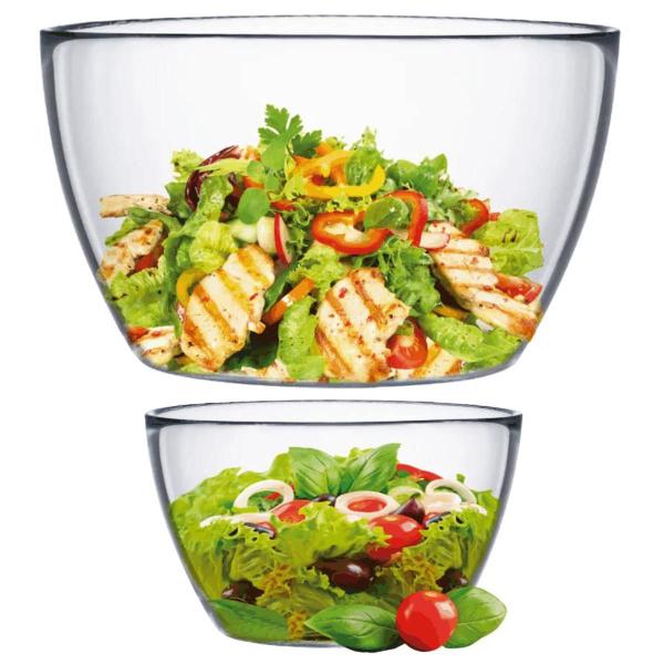 Imagem de Saladeira Redonda Bowl De Vidro Tigela Ruvolo Tigelas 3 Pcs