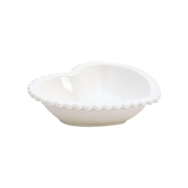 Imagem de Saladeira Tigela Coração Branco De Porcelana Para Mesa 18cm